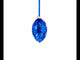 Bejeweled Scroll on Blue Glass Egg Christmas Ornament 4 Inches