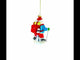 Snowshoeing Santa Blown Glass Christmas Ornament