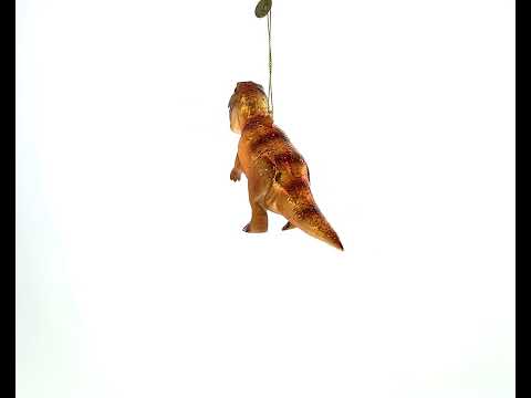 T-Rex Dinosaur Blown Glass Christmas Ornament