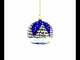 Bear Skiing with Snowman and USA Flag Glass Ball Christmas Ornament 4 Inches