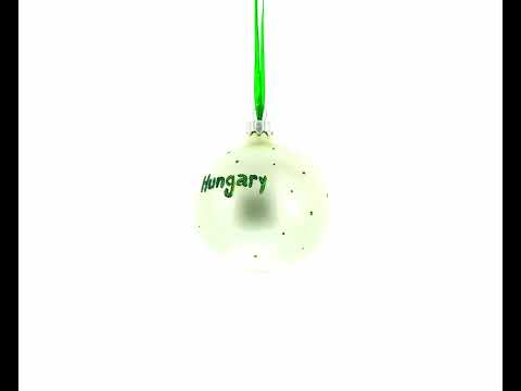 Flag of Hungary Blown Glass Ball Christmas Ornament 3.25 Inches