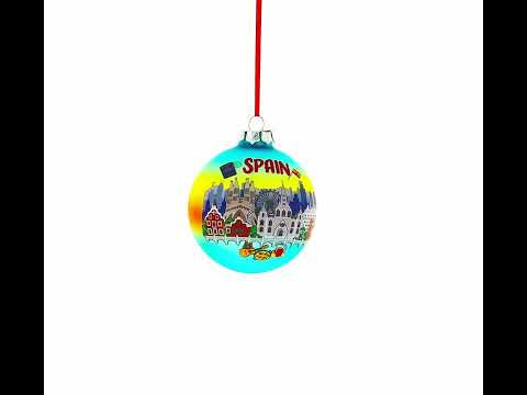 Spain Attraction Blown Glass Ball Christmas Ornament