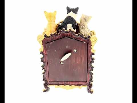 Whimsical Cat Clock Concert: Animated Musical Figurine with Playful Felines