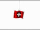 Waving Flag of Switzerland Blown Glass Christmas Ornament