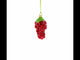 Shiny Grape Cluster with Glittered Leaf Mini Glass Christmas Ornament