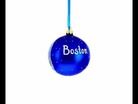 Boston, Massachusetts Glass Ball Christmas Ornament 3.25 Inches