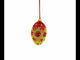 White Trellis On Red Egg Glass Ornament 4 Inches