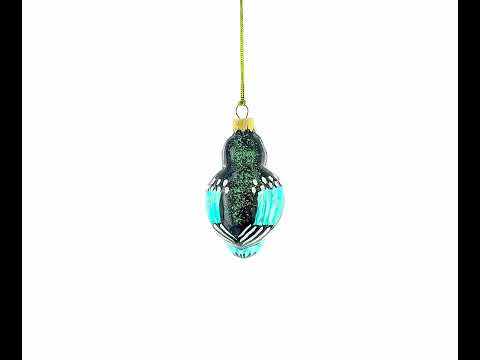 Bullfinch Bird Mini Glass Christmas Ornament