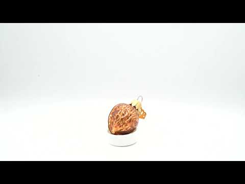 Shiny Walnut Mini Glass Christmas Ornament