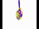 Vibrant Purple & Yellow Pearl Accented Mini Glass Egg Ornament 2.9 Inches