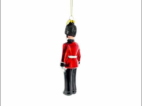 British Royal Guard British Blown Glass Christmas Ornament