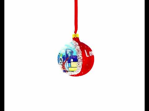 London City, Great Britain Glass Ball Christmas Ornament 3.25 Inches