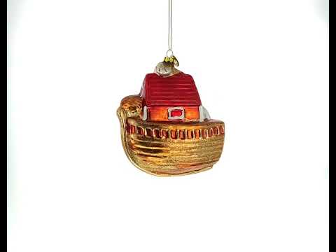Timeless Noah's Ark - Blown Glass Christmas Ornament