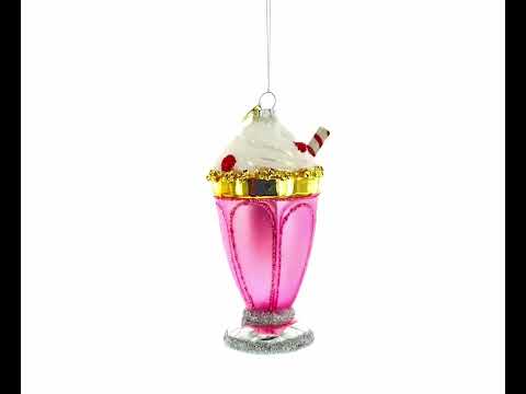 Pink Glass Shake Blown Glass Christmas Ornament