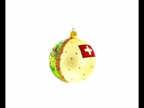 Old City, Bern, Switzerland Glass Ball Christmas Ornament 4 Inches