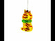 Vibrant Orange Cat Blown Glass Christmas Ornament