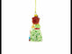 Mother Bear and Cub in Traditional Dress Mini Glass Christmas Ornament