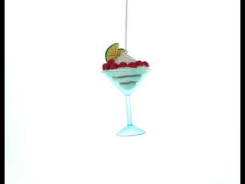 Inviting Raspberry Martini Cocktail - Blown Glass Christmas Ornament