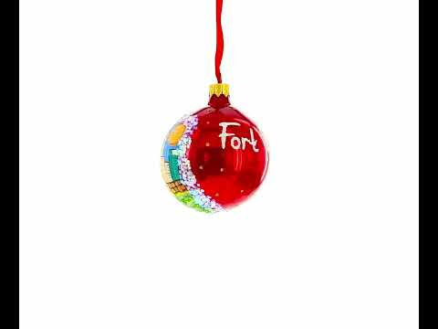 Fort Worth, Texas, USA Glass Christmas Ornament 3.25 Inches