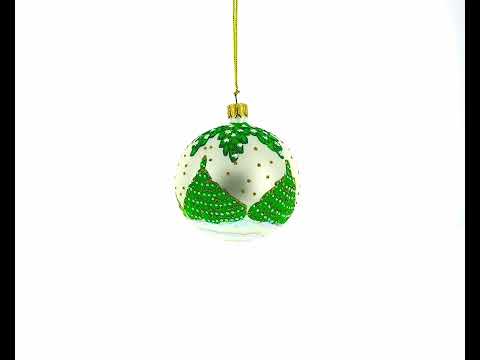 Festive Horse with Dangling Ornaments Blown Glass Ball Christmas Ornament 3.25 Inches