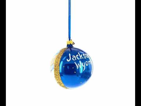 Jackson Hole Ski Resort, Wyoming, USA Glass Ball Christmas Ornament 4 Inches