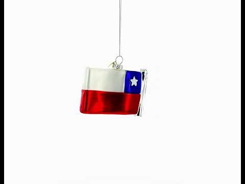 Waving Flag of Chile Blown Glass Christmas Ornament