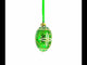 Jeweled White Star on Green Glass Egg Ornament 4 Inches