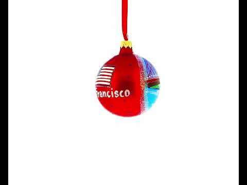 Golden Gate Bridge, San Francisco, California, USA Glass Christmas Ornament 3.25 Inches