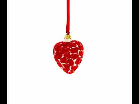 I Love You Glass Heart Christmas Ornament