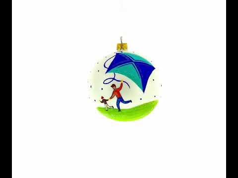 Father's Day Blown Glass Ball Christmas Ornament 4 Inches