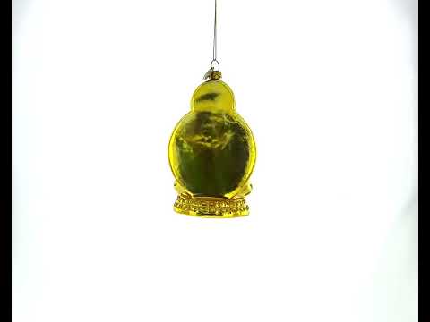 Radiant Golden Buddha Blown Glass Christmas Ornament