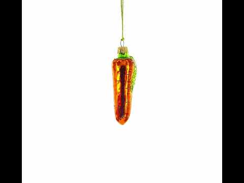 Shiny Carrot Mini Glass Christmas Ornament