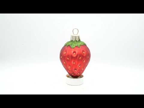 Strawberry Glass Christmas Ornament 3.1 Inches