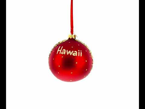 Surfistas en la playa de Hawaii, EE. UU. Adorno navideño con bola de cristal de 4 pulgadas