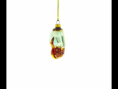 White Sail Tall Ship Mini Glass Christmas Ornament