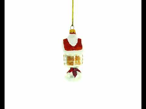 Chicken Legs Hut Mini Glass Christmas Ornament