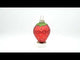 Juicy Strawberry with Glittered Leaf Glass Christmas Ornaments