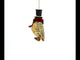 Stylish Owl in Black Hat and Scarf Glass Christmas Ornament