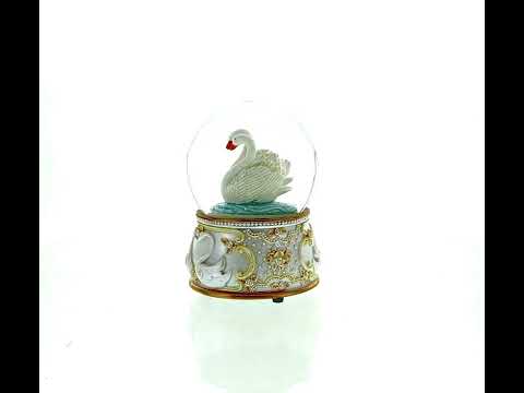 Enchanted Swans Spinning Musical Water Snow Globe