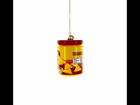 Nacho Cheese Dip Jar Blown Glass Christmas Ornament