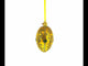 Glittered Golden Leaves Orange Glass Egg Ornament 4 Inches