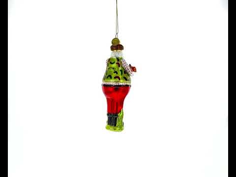 Lumberjack Hunter Santa Blown Glass Christmas Ornament