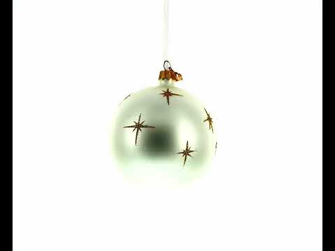 Lovebirds Perched on a Tree Blown Glass Ball 'Our First Christmas' Ornament 4 Inches