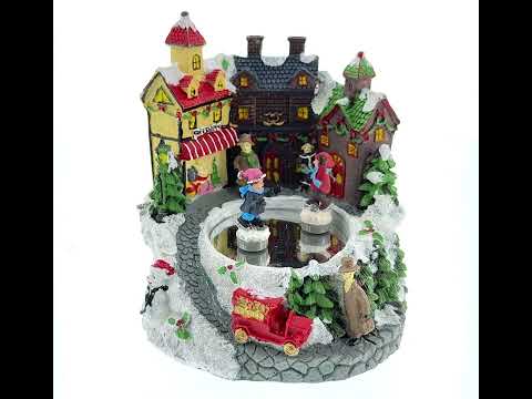 Winter Village Skating Animated Musical Christmas Figurine