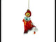 Festive Snow Maiden in Red Blown Glass Christmas Ornament