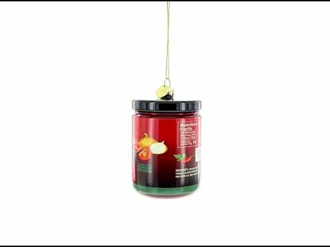 Fresh Salsa Jar Blown Glass Christmas Ornament