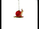 Snail Perched on a Green Leaf - Blown Glass Christmas Ornament