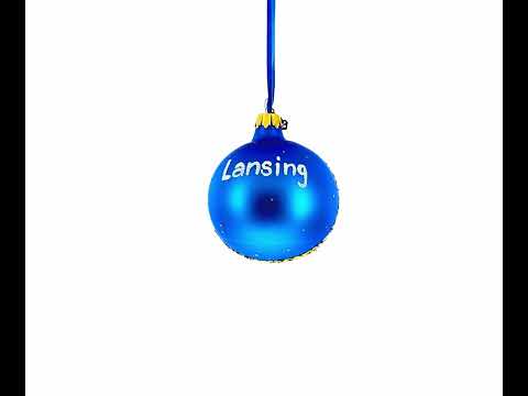 Lansing, Michigan, USA Glass Ball Christmas Ornament 3.25 Inches