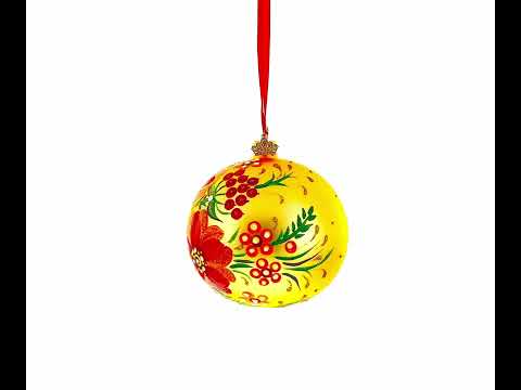 Helenium Flowers Glass Ball Ornament