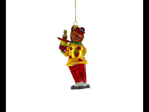 Whimsical Magician Clown Rabbit in a Hat Trick - Blown Glass Christmas Ornament